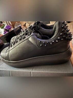 Forever Link Black Studded Low-Top Sneakers